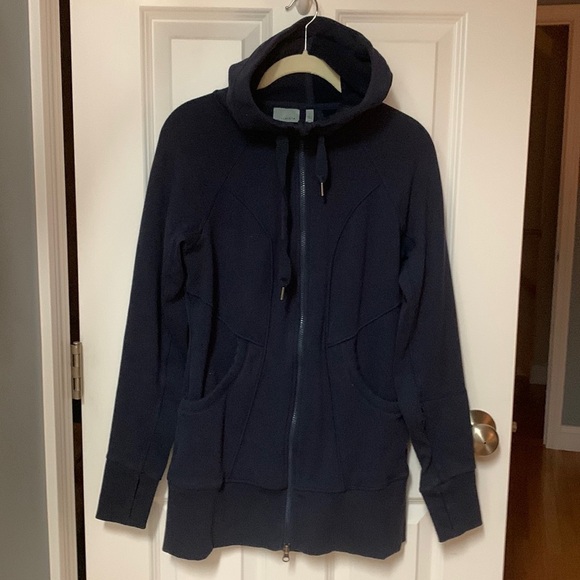 Athleta Cya Stronger Navy Full Zip Long Sleeve Jacket Hoodie‎ - Picture 1 of 4